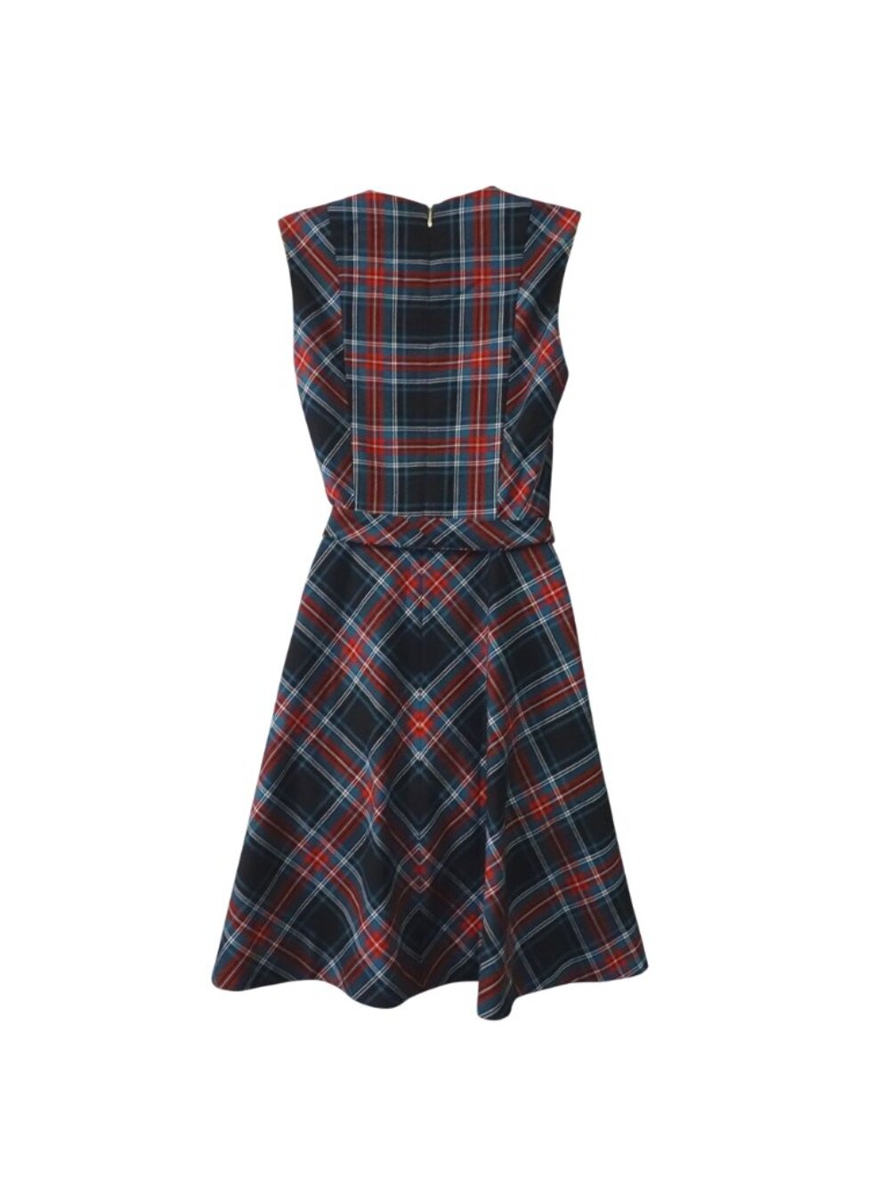 Draper James Sleeveless Tartan Plaid Belted Fit and Flare Dress Size 4 Preppy - Picture 3 of 10